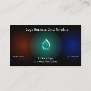 Carte De Visite Logos simples - Bijou en verre Turquoise