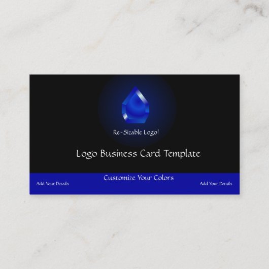 Carte De Visite Logos simples - Logo Jewel Blue Sapphire (Devant)
