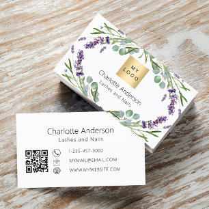 Carte De Visite Logotype vert Lavender eucalyptus code QR