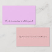 Carte De Visite Loi aléatoire d'idée de gentillesse (Devant / Derrière)