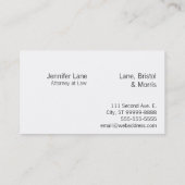Carte De Visite Loi : Procureur, Script de l'avocat (Dos)