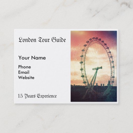 Carte De Visite London Eye au lever du soleil (Devant)