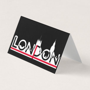 Carte De Visite London silhouette and English flag