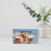 Carte De Visite londres vache bleu ciel rustique pays (Debout devant)