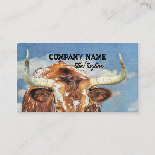 Carte De Visite londres vache bleu ciel rustique pays (Devant)