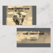 Carte De Visite londres vache rustique pays sépia tons (Devant / Derrière)