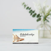 Carte De Visite Lonely Conch on Pristine Shore (Debout devant)