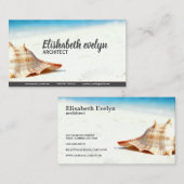 Carte De Visite Lonely Conch on Pristine Shore (Devant / Derrière)