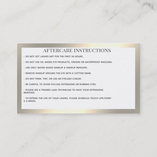 Carte De Visite Long belle Lashes Extension (Dos)