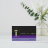 Carte De Visite Long Man - Logo Simple Homme en Or (Debout devant)