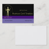 Carte De Visite Long Man - Logo Simple Homme en Or (Devant / Derrière)