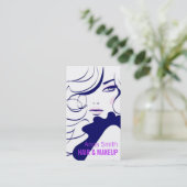 Carte De Visite Long maquilleur de cheveux de femme de cheveux (Debout devant)