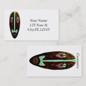 Carte De Visite Long Tonnerre de Masque Tiki (Devant / Derrière)