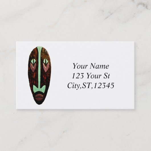 Carte De Visite Long Tonnerre de Masque Tiki (Devant)