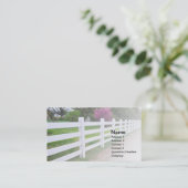 Carte De Visite longue barrière en bois blanc (Debout devant)