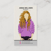 Carte De Visite Longue courbe moderne Boucles de cheveux blonds Bo (Devant)