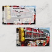 Carte De Visite Longue échelle sur camion-feu (Devant / Derrière)