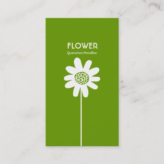 Carte De Visite Longue fleur VI de tige - vert d'avocat (Devant)