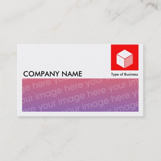 Carte De Visite Longue Image - Logo et Panneau - Rouge (Devant)