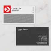 Carte De Visite Longue Image - Logo et Panneau v2 - Rouge (Devant / Derrière)