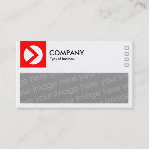 Carte De Visite Longue Image - Logo et Panneau v2 - Rouge