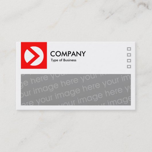 Carte De Visite Longue Image - Logo et Panneau v2 - Rouge (Devant)