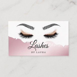 Carte De Visite Longues Belles Lashes Yeux et Brows Main dessinée