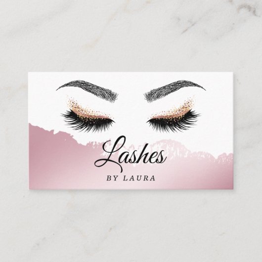 Carte De Visite Longues Belles Lashes Yeux et Brows Main dessinée (Devant)
