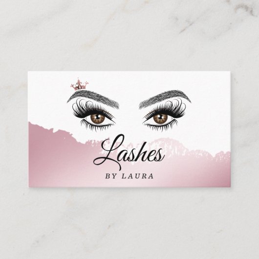 Carte De Visite Longues Belles Lashes Yeux et Brows Main dessinée (Devant)