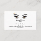 Carte De Visite Longues Belles Lashes Yeux et Brows Main dessinée (Dos)