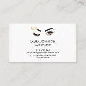 Carte De Visite Longues cils Beaux yeux avec Fleurs d'Aquarelle (Dos)