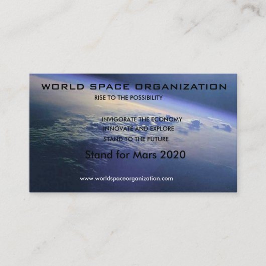 Carte De Visite looking_down_on_earth, ORGANISATION de l'ESPACE du (Devant)