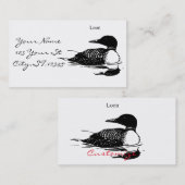 Carte De Visite Loon Swimming Bird Art Thunder_Cove (Devant / Derrière)