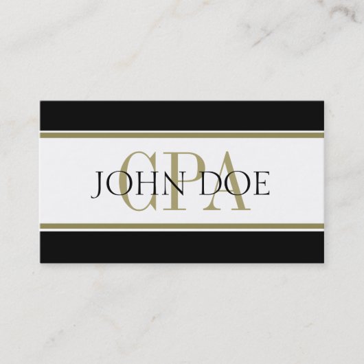 Carte De Visite L'or de comptable d'impôts barre CPA (Devant)