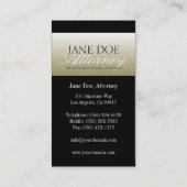 Carte De Visite L'or de manuscrit de bureau de cabinet juridique (Dos)