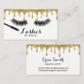 Carte De Visite L'or de maquilleur de yeux de mèches s'égoutte le (Devant / Derrière)