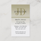 Carte De Visite L'or de monogramme de bureau de cabinet juridique (Dos)