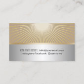 Carte De Visite L'or d'instructeur de yoga rayonne l'argent (Dos)