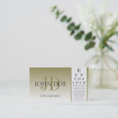 Carte De Visite L'or d'ophtalmologiste de diagramme d'optométriste (Debout devant)