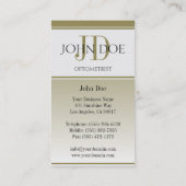 Carte De Visite L'or d'ophtalmologiste de diagramme d'optométriste (Dos)