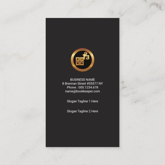 Carte De Visite L'or du comptable numérote le style fané créatif (Dos)