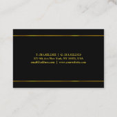 Carte De Visite L'or élégant barre le modèle moderne noir de (Dos)