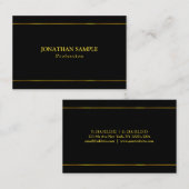 Carte De Visite L'or élégant barre le modèle moderne noir de (Devant / Derrière)