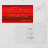 Carte De Visite L'or folâtre l'automobile sur l'effet rouge de (Devant / Derrière)