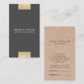 Carte De Visite L'or moderne élégant de KraftPrint chic se (Devant / Derrière)