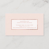 Carte De Visite L'or rose de faux moderne rougissent le maquillage (Dos)