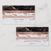 Carte De Visite L'or rose de marbre chic moderne barre le (Devant / Derrière)