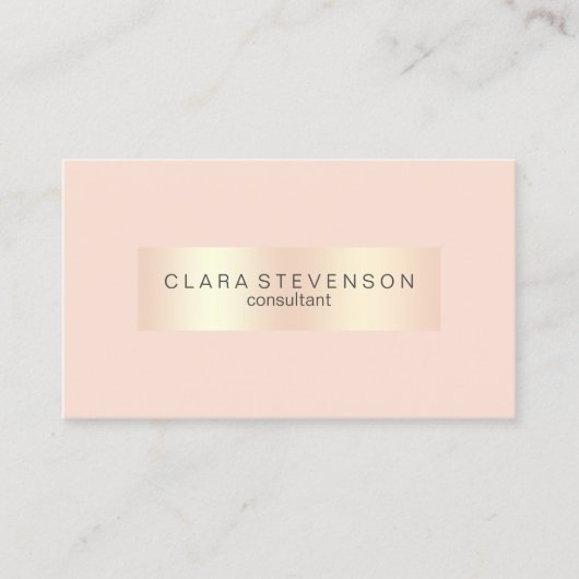 Carte De Visite L'or rose d'en cuivre moderne et rougissent (Devant)