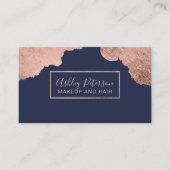 Carte De Visite L'or rose frotte la typographie bleue de (Devant)