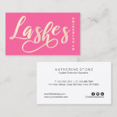 Carte De Visite L'or rose magenta élégant moderne fouette (Devant / Derrière)